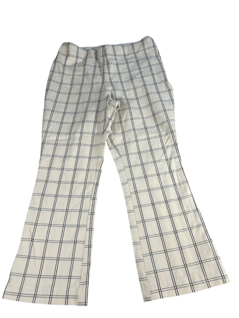 Kick Flare Ivory Checkered Pants Women's 12 A New Day Casual Workwear Stretch